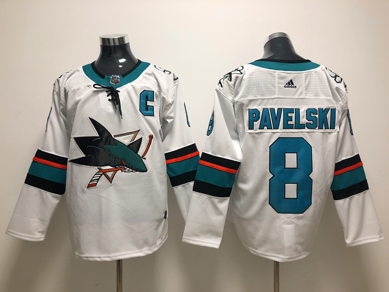 Men's San Jose Sharks Joe Pavelski #8 White Breakaway Jersey